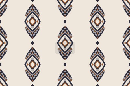 Téléchargez les photos : Ikat modèle africain. Illustration ikat aztec Kilim forme géométrique fond de motif sans couture. Utilisation de motif ethnique pour le tissu, textile, éléments de décoration à la maison, tapisserie d'ameublement, emballage. - en image libre de droit