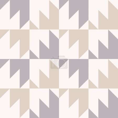 Téléchargez les illustrations : Modèle géométrique abstrait. Zigzag géométrique triangulaire vectoriel abstrait en forme carrée couleur beige fond de motif sans couture. Utilisation pour tissu, textile, éléments de décoration intérieure, emballage. - en licence libre de droit