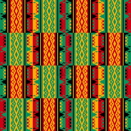 Photo for Ethnic African traditional pattern. Vector African tribal kente colorful pattern seamless background. Abstract African pattern for fabric, home interior decoration elements, upholstery, wrapping. - Royalty Free Image