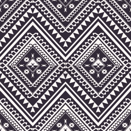 Photo for Ethnic geometric black and white pattern. Vector ethnic aztec Navajo geometric diamond shape seamless pattern black and white color background. Ethnic fabric textile black and white pattern. - Royalty Free Image