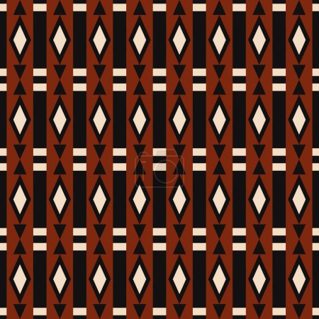 Photo for Vector aztec red-black ethnic geometric diamond stripes seamless pattern background. Batik, sarong traditional pattern use for fabric, textile, interior decoration elements, upholstery, wrapping. - Royalty Free Image