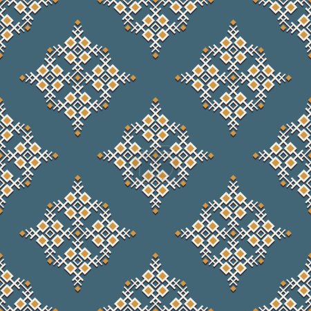 Photo for Vector native aztec small geometric shape seamless pattern background. Use for fabric, textile, interior decoration elements, upholstery, wrapping. - Royalty Free Image