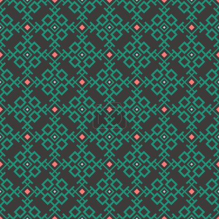 Ilustración de Vector islámico persa geométrica cuadrícula forma de fondo patrón sin costura. Uso para la tela, textil, elementos de decoración de interiores, tapicería, envoltura. - Imagen libre de derechos