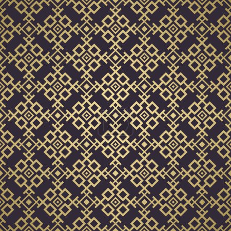 Ilustración de Vector islámico persa geométrica cuadrícula forma de gradiente de lujo oro color sin costuras patrón de fondo. Uso para la tela, textil, elementos de decoración de interiores, tapicería, envoltura. - Imagen libre de derechos