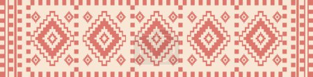 Illustration for Southwest geometric colorful vintage pattern. Vector aztec kilim geometric square diamond pattern. Aztec kilim pattern use for border, carpet, area rug, tapestry, mat, home decoration elements. - Royalty Free Image