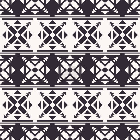Illustration for Abstract geometric black and white pattern. Vector abstract geometric shape black and white stripes seamless pattern background. Abstract geometric pattern use for fabric, home decoration elements. - Royalty Free Image