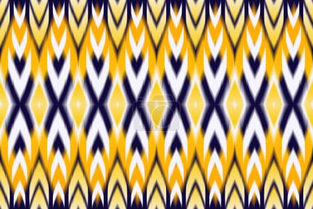 Illustration for Ethnic tribal geometric ikat pattern. Vector abstract ethnic tribal colorful geometric shape seamless pattern background. Colorful ikat pattern use for textile, home decoration elements, upholstery. - Royalty Free Image