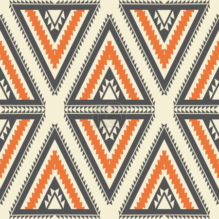 Illustration for Ethnic southwest colorful pattern. Vector aztec Navajo colorful geometric shape seamless pattern. Ethnic geometric pattern use for fabric, textile, home decoration elements, upholstery, wrapping, etc. - Royalty Free Image