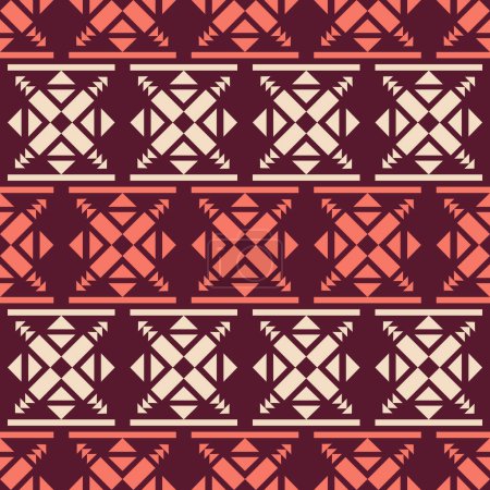 Illustration for Abstract geometric colorful pattern. Vector abstract geometric shape colorful stripes seamless pattern background. Abstract geometric pattern use for textile, carpet, rug, tapestry, cushion, wallpaper - Royalty Free Image