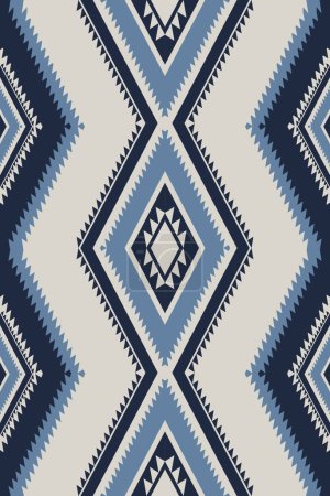 Photo for Ethnic southwest geometric pattern. Vector aztec Navajo geometric diamond shape seamless pattern. Ethnic southwest zigzag pattern use for textile, carpet, rug, tapestry, cushion, upholstery, wallpeper - Royalty Free Image