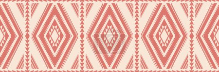 Illustration for Southwest geometric colorful vintage pattern. Vector aztec kilim geometric square diamond seamless pattern. Aztec kilim pattern use for border, runner decorative, carpet, rug, mat, wallpaper, etc. - Royalty Free Image