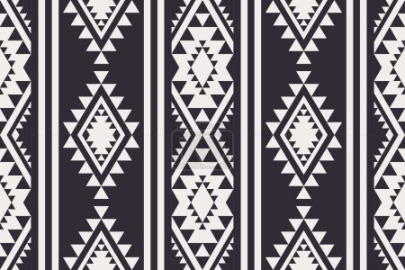 Téléchargez les illustrations : Motif noir et blanc navajo du sud-ouest. Vecteur géométrique sud-ouest Navajo rayures sans couture motif noir et blanc. Utilisation de motif noir et blanc ethnique pour le textile, éléments de décoration à la maison. - en licence libre de droit