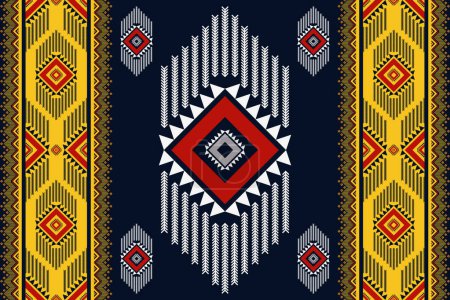 Illustration for Aztec Navajo stripes pattern. Vector ethnic Apache Indian geometric shape seamless pattern. Southwest ethnic pattern use for textile, carpet, rug, cushion, wallpaper or other home decoration elements. - Royalty Free Image