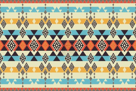 Photo for Ethnic southwest colorful pattern. Vector ethnic southwest geometric shape seamless pattern colorful style. Ethnic geometric stripes pattern use for textile, home decoration elements, upholstery, etc. - Royalty Free Image
