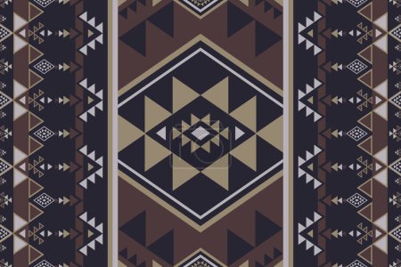 Illustration for Southwest Navajo geometric pattern. Vector ethnic southwest geometric shape seamless pattern. Ethnic Navajo geometric pattern use for textile, carpet, rug, cushion, quilt, wallpaper, upholstery, etc. - Royalty Free Image