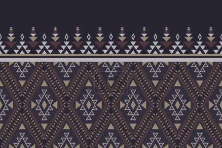 Illustration for Southwest Navajo border pattern. Vector ethnic southwest geometric shape seamless pattern. Ethnic geometric pattern use for fabric, textile, home decoration elements, upholstery, wrapping, etc. - Royalty Free Image