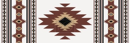 Southwestern geometric rug pattern. Vector Aztec Navajo geometric stripes seamless pattern. Ethnic southwest geometric pattern use for area rugs, carpet, tapestry, tablecloth, table runner, cushion.