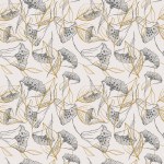 Cute seamless repeating pattern with branches and flowers on a light background, floral motif. Hand drawn leaves in a pattern for design, textile, wrapping paper and packaging design.Vector