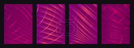 Illustration for Set templates abstract smooth plaid wavy background. Burgundy, pink, purple, violet bright line gradient background. Applicable for brochures, flyers, banners, covers, notebooks, book and magazine - Royalty Free Image
