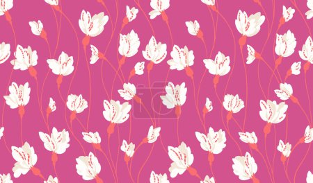 Nahtlos einfache, kreative Blütenknospen mit Zweigmuster. Vektor Hand gezeichnet. Bunte abstrakte ditsy floralen Hintergrund. Design für Mode, Textil, Stoff, Tapete, Oberflächengestaltung