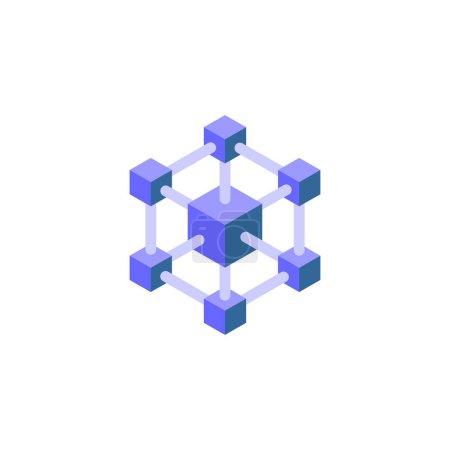 Illustration for Blockchain icon set, blockchain vector set flat design sign symbol - Royalty Free Image