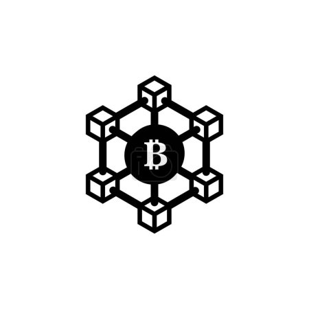 Ilustración de Blockchain icono conjunto, vector blockchain conjunto diseño plano signo símbolo - Imagen libre de derechos