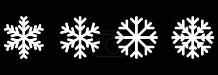 Téléchargez les illustrations : Flocon de neige icône ensemble vectoriel signe symbole - en licence libre de droit