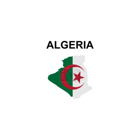 Téléchargez les illustrations : Cartes de l'Algérie icône signe vectoriel symbole - en licence libre de droit