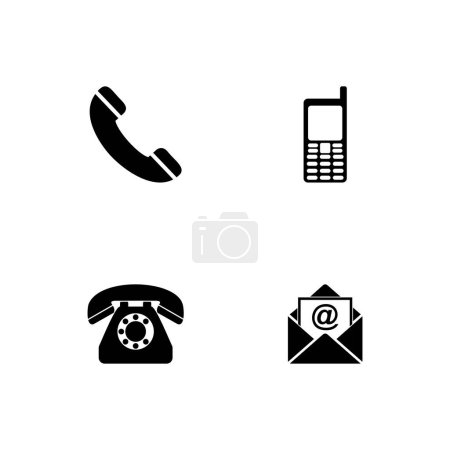 Téléchargez les illustrations : Téléphone d'appel, icône de téléphone ensemble symbole vectoriel signe - en licence libre de droit