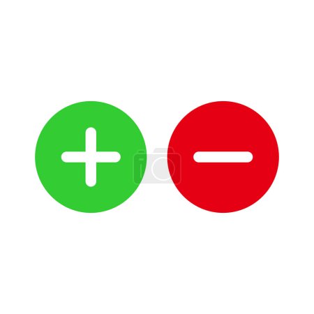 Ilustración de Plus y menos icono símbolo de signo vectorial - Imagen libre de derechos