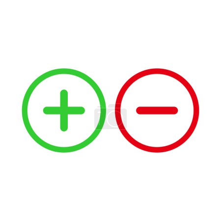 Ilustración de Plus y menos icono símbolo de signo vectorial - Imagen libre de derechos