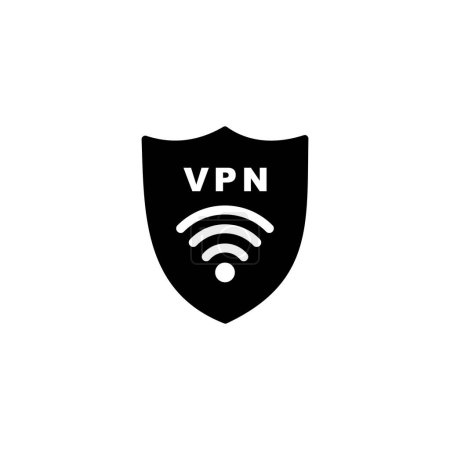 Ilustración de Icono VPN, símbolo de signo de vector de icono de red privada virtual - Imagen libre de derechos