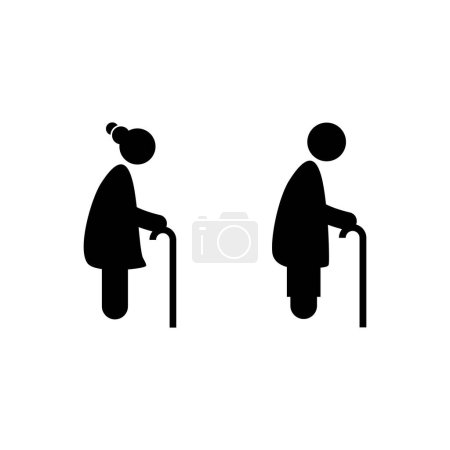 Illustration for Old people icon vector symbol - Royalty Free Image