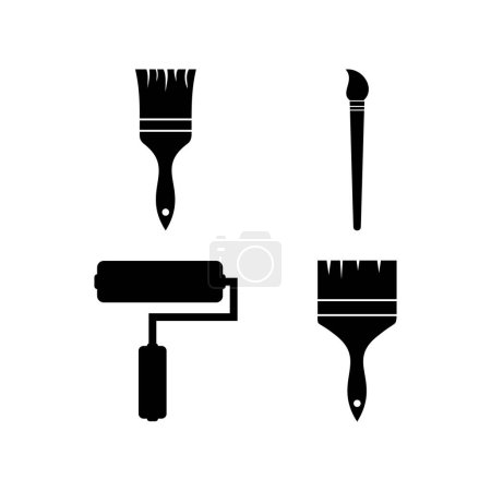 Illustration for Paint brush icon vector symbol isolated illustration white background - Royalty Free Image