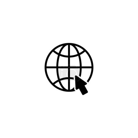 Illustration for Globe icon vector symbol of go to web isolated illustration white background - Royalty Free Image