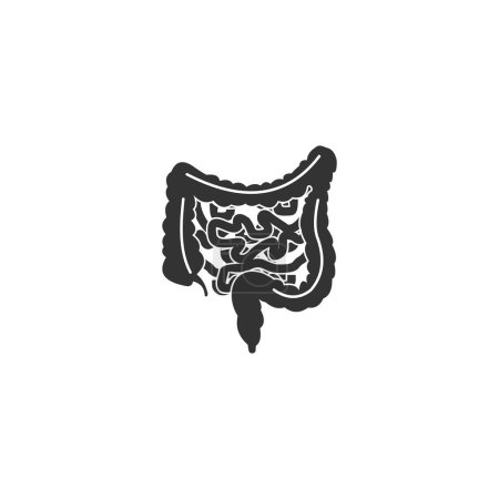 Ilustración de Intestinos, icono de colon símbolo vectorial ilustración aislada fondo blanco - Imagen libre de derechos