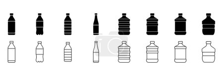 Illustration for Plastic bottle icon set, plastic bottle vector set symbol - Royalty Free Image