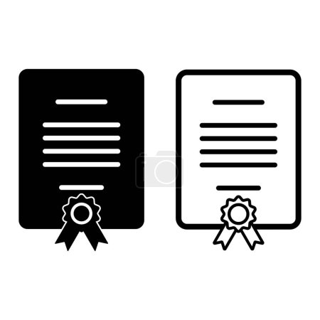 Téléchargez les illustrations : Certificat icône vecteur, réalisation, certificat récompense icône vecteur illustrations - en licence libre de droit