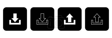 Téléchargez les illustrations : Télécharger, télécharger vecteur icône avec des illustrations de symboles de flèche - en licence libre de droit