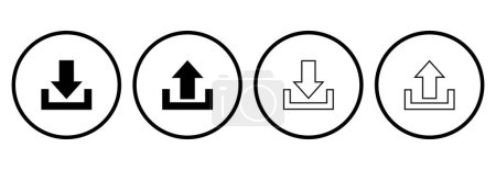 Illustration for Download, upload icon vector with arrow symbol illustrations - Royalty Free Image