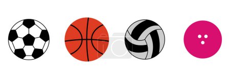 Illustration for Ball icon set, ball vector set symbol of sport - Royalty Free Image