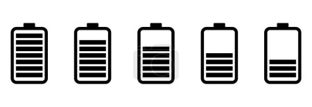 Ilustración de Battery icon set, battery charge icon set, battery vector set symbol - Imagen libre de derechos