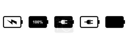 Ilustración de Battery icon set, battery charge icon set, battery vector set symbol - Imagen libre de derechos