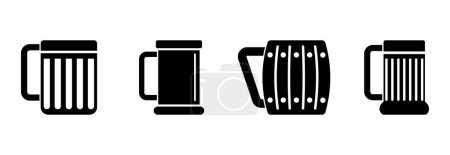 Illustration for Beer glass icon set, beer glass vector set symbol - Royalty Free Image
