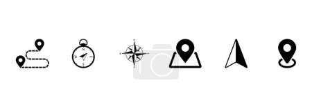 Illustration for Maps and navigation icon set, maps and navigation vector set sign symbol - Royalty Free Image