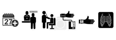 Illustration for Medical check up icon set, medical check up vector set sign  symbol illustrations - Royalty Free Image