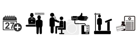 Illustration for Medical check up icon set, medical check up vector set sign  symbol illustrations - Royalty Free Image