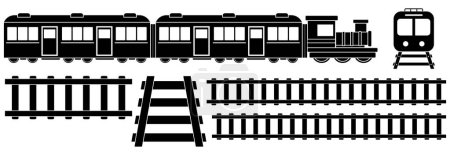 Illustration for Train railway icon set, train railway vector set sign symbol of transportations - Royalty Free Image