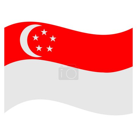 Téléchargez les illustrations : Singapore national flags icon vector symbol of country - en licence libre de droit