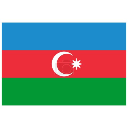 Téléchargez les illustrations : Azerbaijan national flags icon vector symbol of country - en licence libre de droit